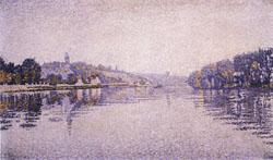 Paul Signac River's Edge The Seine at Herblay Sweden oil painting art